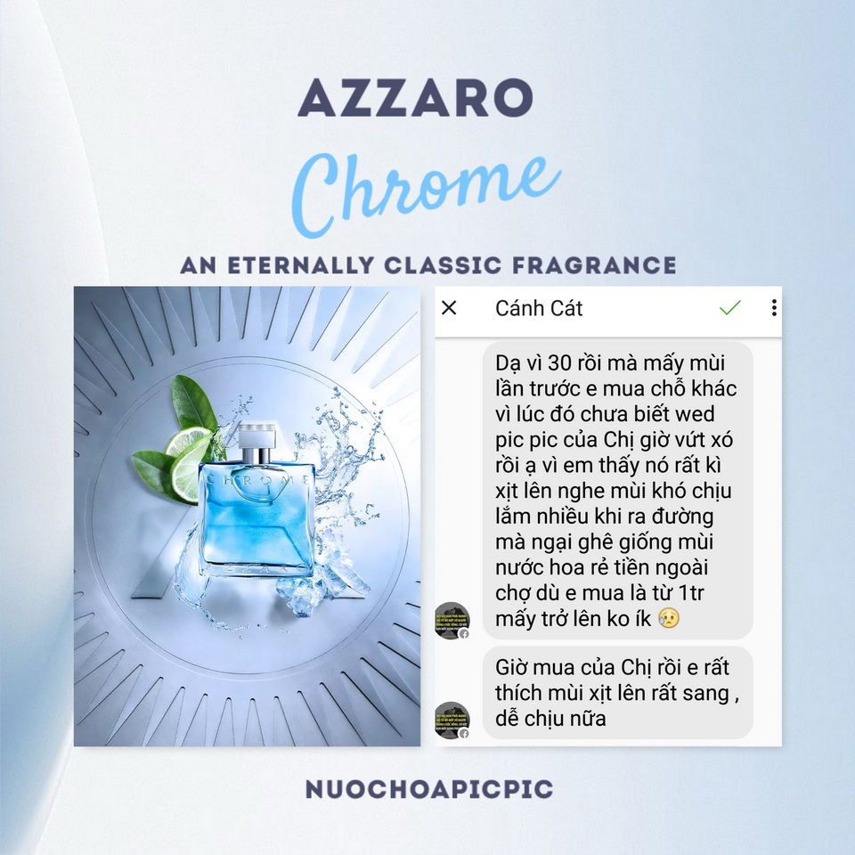 Azzaro Chrome Edt 100ml - Nuoc Hoa Pic Pic