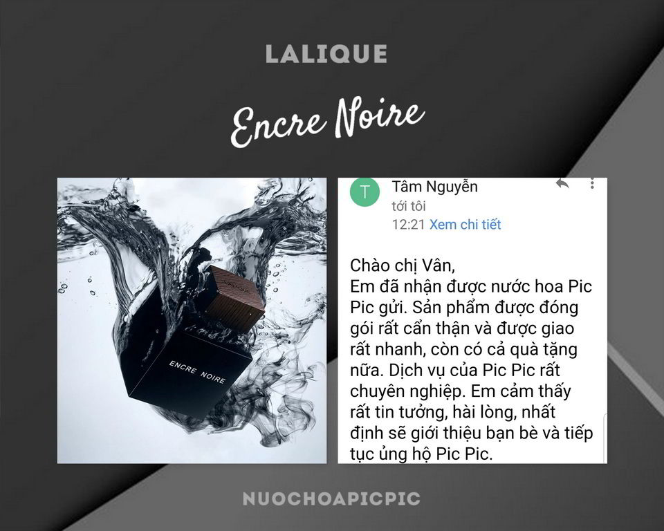 Lalique Encre Noire Edt 100ml - Nuoc Hoa Pic Pic