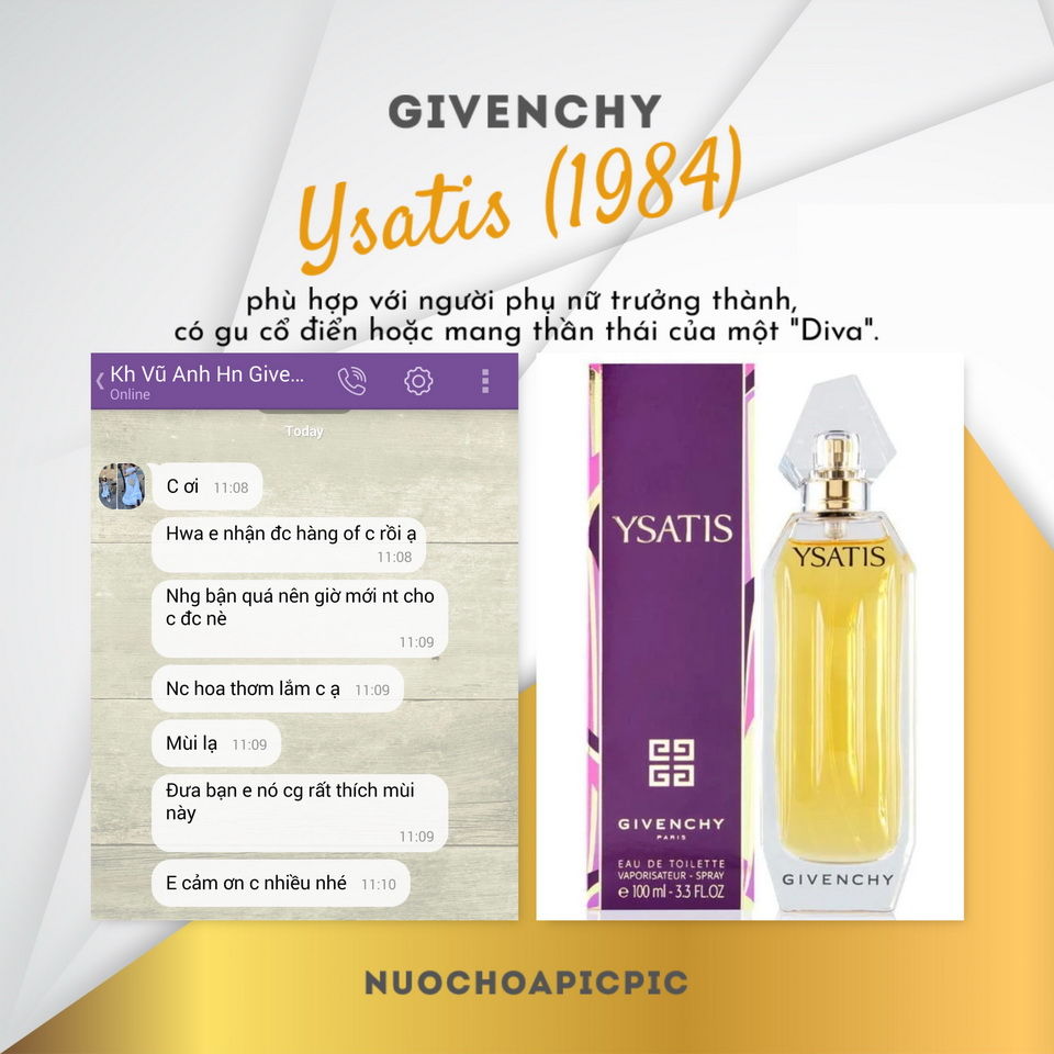 Givenchy Ysatis Edt 100ml - Nuoc Hoa Pic Pic