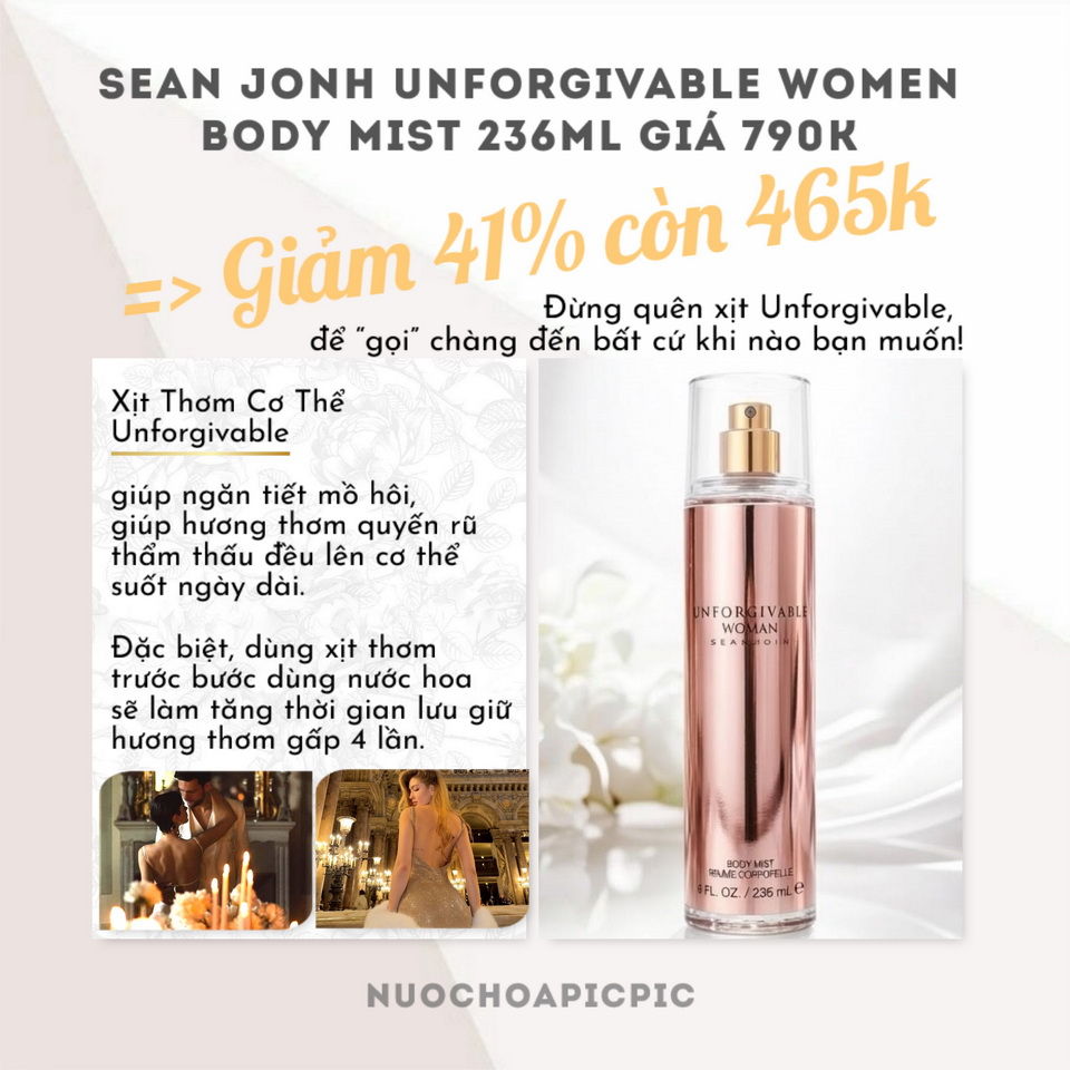 Sean John Unforgivable Body Mist 236ml 