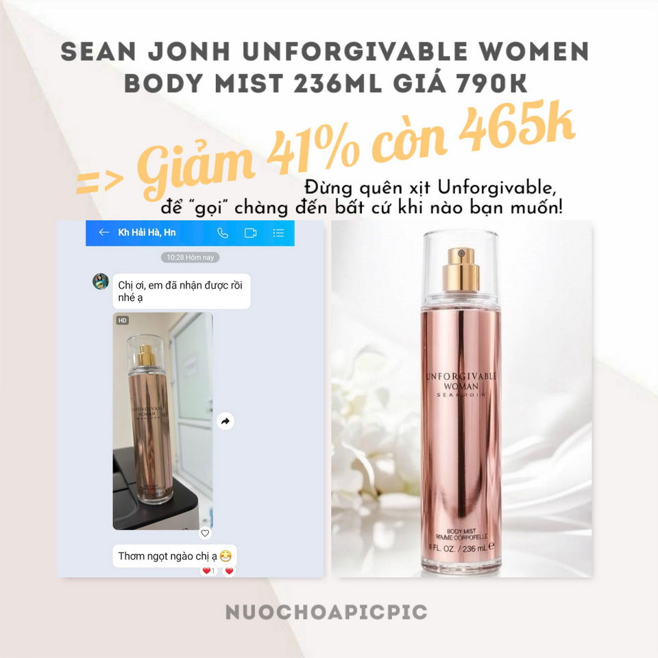Sean John Unforgivable Body Mist 236ml 